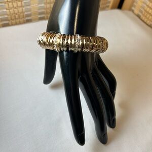 Stretchy Gold Colored Bling Bracelet with Rhinestones